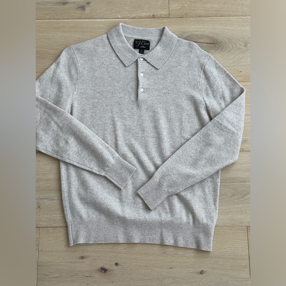 JCREW Cashmere collared sweater-polo SMALL, CREAM